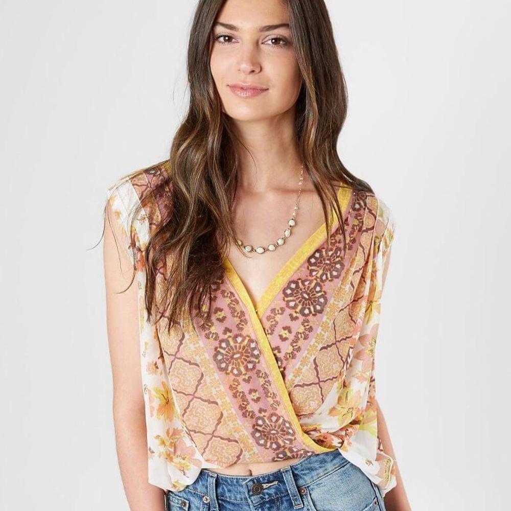 Free People Havana Floral Cropped Tank Top